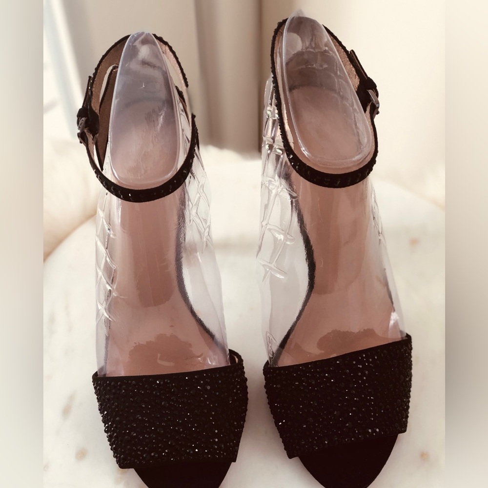 #zara #rhinestone #heels #sandals